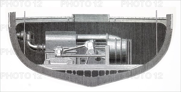 An early steam turbine, a device that extracts thermal energy from pressurised steam and uses it to do mechanical work on a rotating output shaft