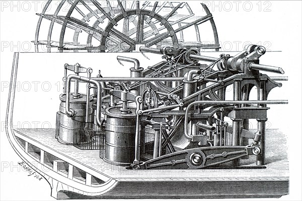 A slide-lever engine fitted in the paddle-steamer sphinx