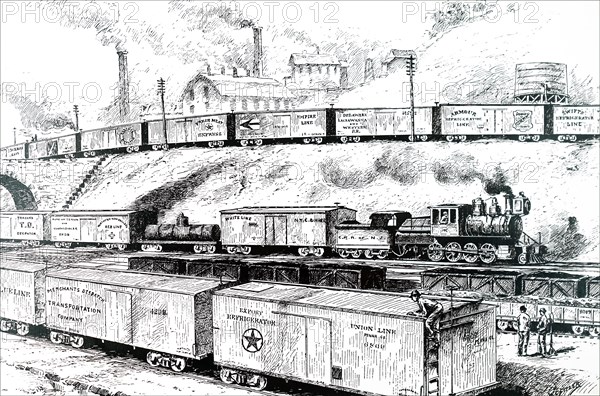 Various freight wagons in use in the United States