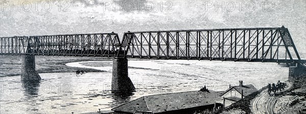Truss Bridge over the Missouri River at Bismarck, Dakota