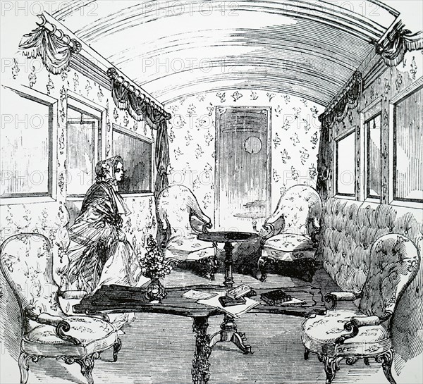 The interior Queen Victoria and Prince Albert's royal carriage