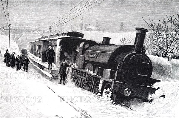 A train de-railed by heavy snow