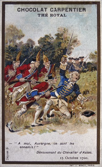 Chromolithograph showing the death of Nicolas-Louis d'Assas