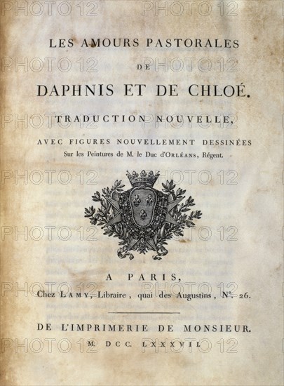 Title Page of Les Amours pastorales de Daphnis et Chloe 1787 edition