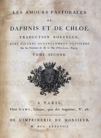 Title Page of Les Amours pastorales de Daphnis et Chloe 1787 edition