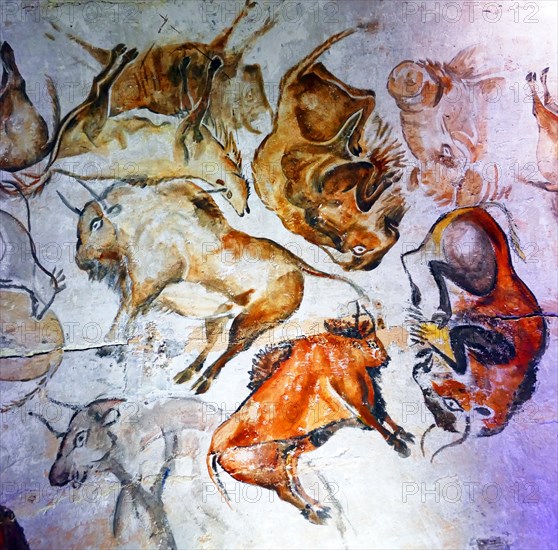 Cave painting found in the Cave of Altamira, located in Cantabria, Spain, dating from the Upper Paleolithic period