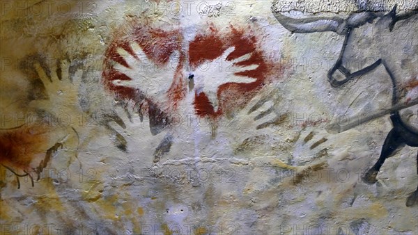 Cave painting found in the Cave of Altamira, located in Cantabria, Spain, dating from the Upper Paleolithic period