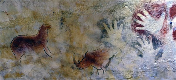 Cave painting found in the Cave of Altamira, located in Cantabria, Spain, dating from the Upper Paleolithic period