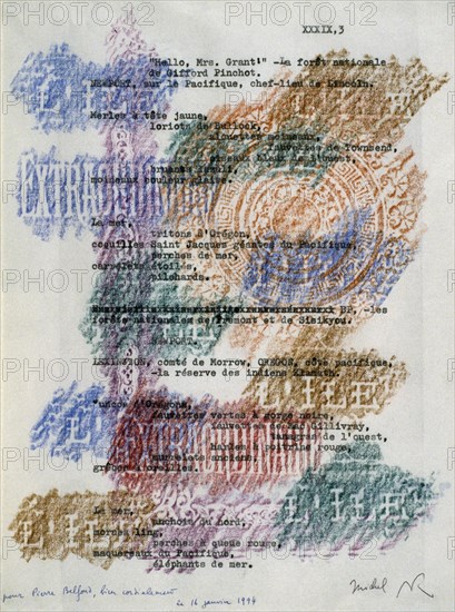 Composition or Poem', 1994 by the French artist Michel Butor 1994