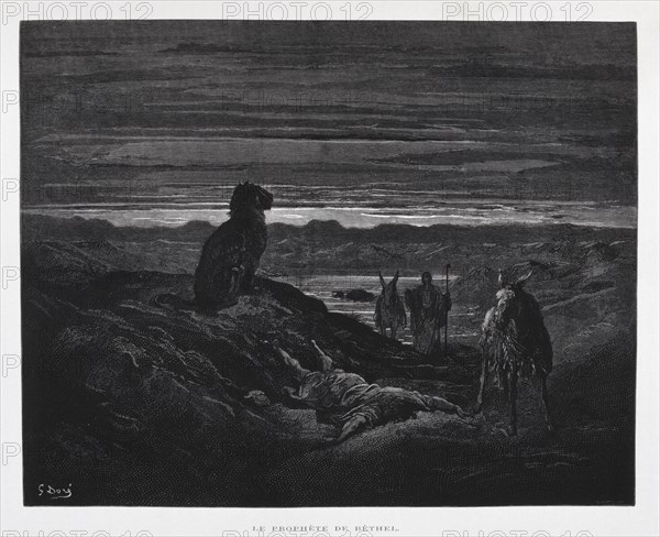 Death of the Prophet of Bethel, Illustration from the Dore Bible 1866