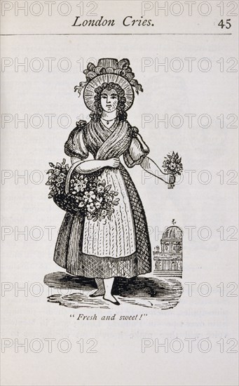 Illustration of a flower seller