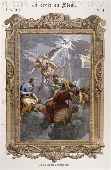 19th century French allegorical illustration describing the Christian Religion