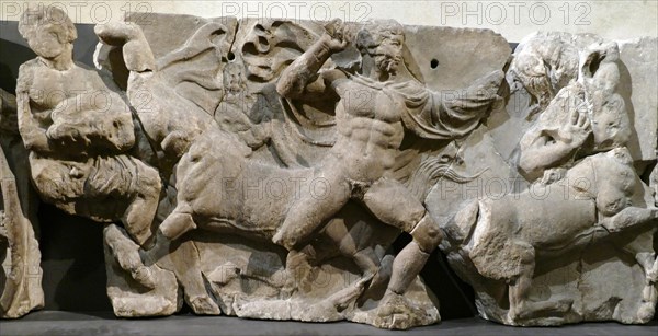 The Bassae Frieze comprises a series of relief marble sculptures from the Temple of Apollo Epikourios at Bassae, Greece