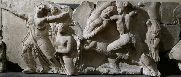 The Bassae Frieze comprises a series of relief marble sculptures from the Temple of Apollo Epikourios at Bassae, Greece