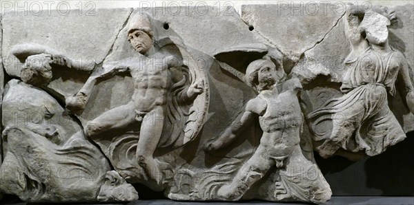 The Bassae Frieze comprises a series of relief marble sculptures from the Temple of Apollo Epikourios at Bassae, Greece