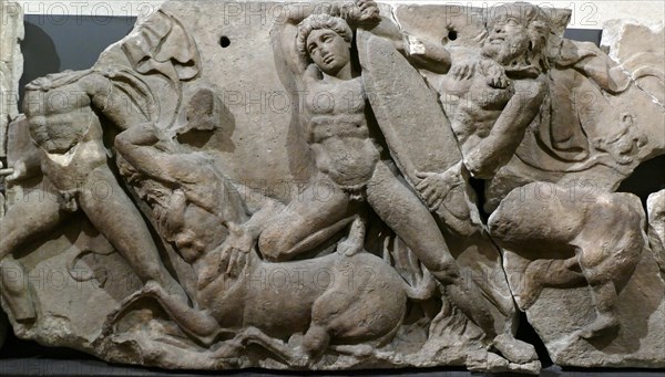 The Bassae Frieze comprises a series of relief marble sculptures from the Temple of Apollo Epikourios at Bassae, Greece