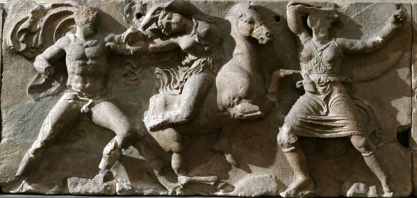 The Bassae Frieze comprises a series of relief marble sculptures from the Temple of Apollo Epikourios at Bassae, Greece