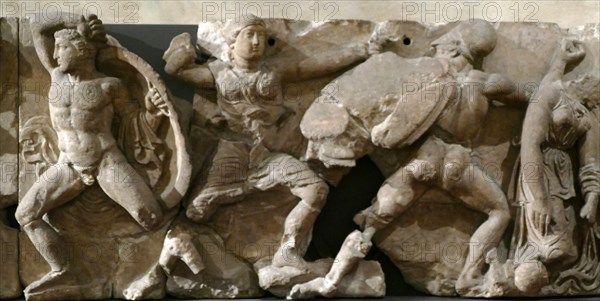 The Bassae Frieze comprises a series of relief marble sculptures from the Temple of Apollo Epikourios at Bassae, Greece