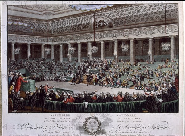 The French National Assembly votes to abolish the privileges and feudal rights of the nobility, During the French revolution