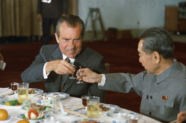 US President Richard Nixon and Chinese Premier Zhou Enlai
