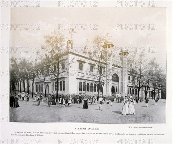 Photograph of an exterior view of the Palace of British India; a magnificent Hindu Palace.