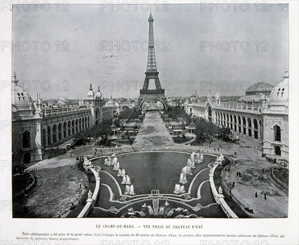 Photograph of a view of the Eiffel Tower taken from the Chateau d'Eu