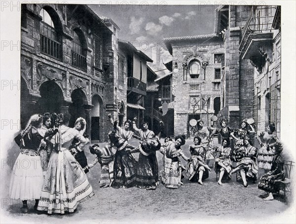 Photograph of Andalusia in the time of the Moors; Spanish dancing.