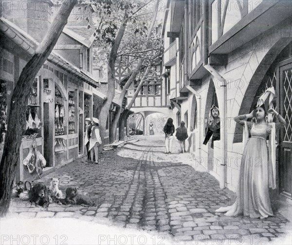 Photograph of Old Paris - the grocery stores on la Rue des Ramparts.