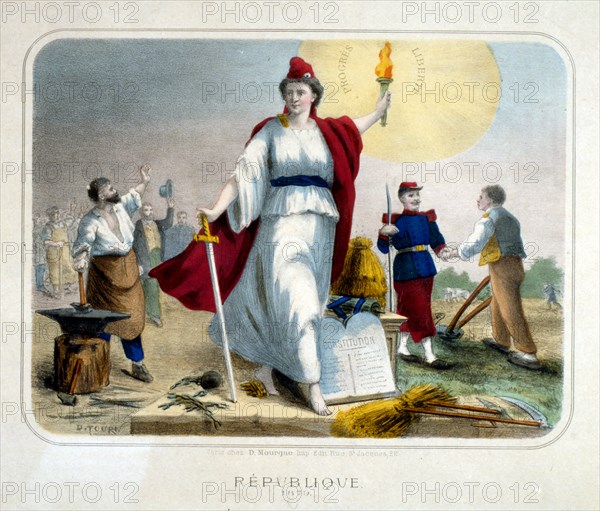 Allegory for the 14th July 1880, Bastille Day Celebrations in Paris