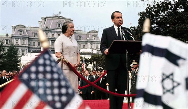 Israeli Prime Minister Golda Meir with US president Richard Nixon