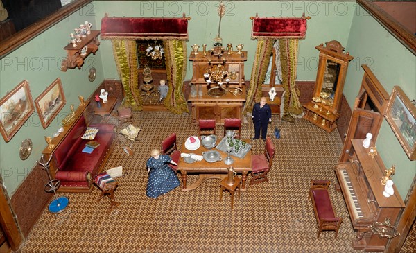 The Drew House 1860's. three-storey dolls house