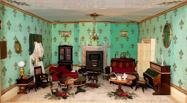 The Drew House 1860's. Three-storey dolls house