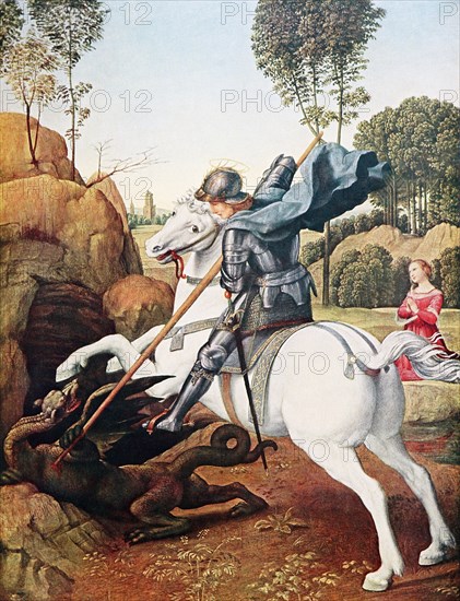 Saint George and the Dragon, by Raffaello Sanzio