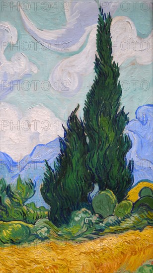 A Wheatfield, with Cypresses, 1889, by Vincent van Gogh