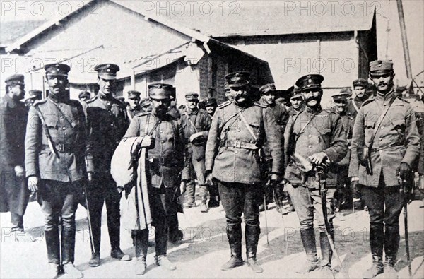 The Great War. Greek officers on the quay of Salonica during World War II