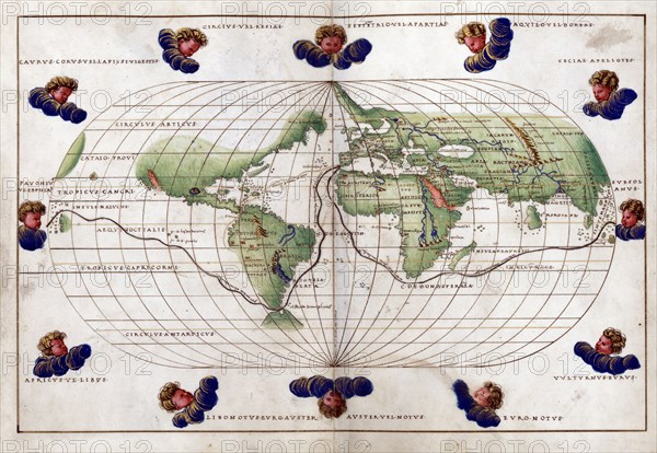 Portolan atlas of 9 charts and a world map, etc. Dedicated to Hieronymus Ruffault, Abbot of St. Vaast