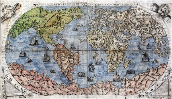 Vniversale descrittione di tvtta la terra conoscivta fin qvi, c1565. Map by Lessing J. Rosenwald