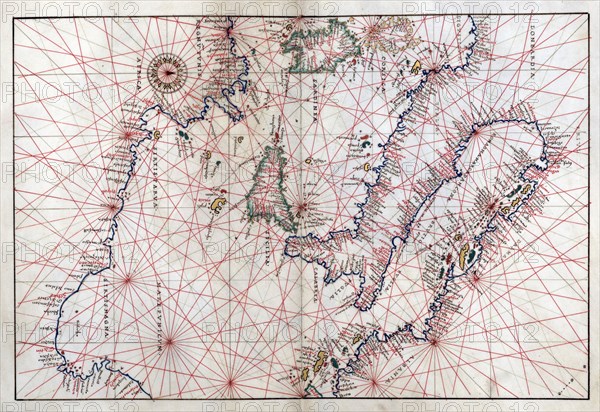 Portolan atlas of nine charts and a world map, etc. Dedicated to Hieronymus Ruffault, Abbot of St. Vaast