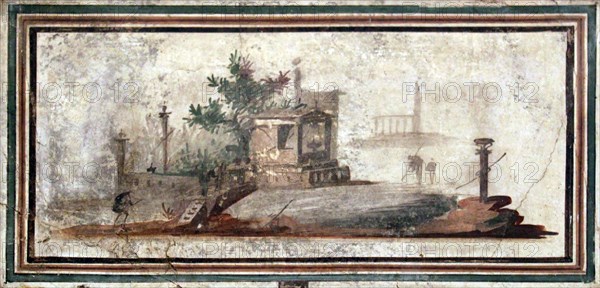 Wall freize from Pompeii, Naples, Italy