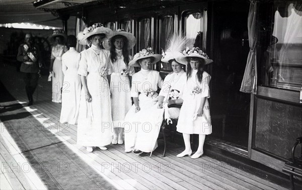 Romanov royal family, 1912. Alexandra Feodorovna the Empress consort with Emperor Nicholas II