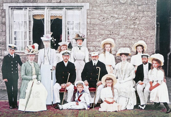 Royal family of Russia and Britain gather at Osborne, Isle of Wight, England, 1909