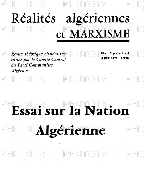 Revue clandestine éditée par le Parti communiste algérien