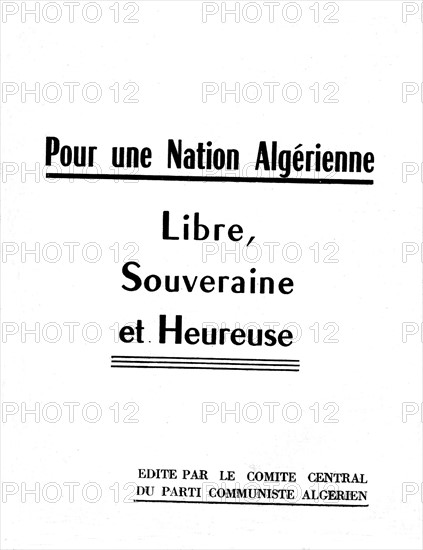 Clandestin fascicule published by the Algerian Communist Party