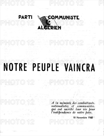 Fascicule clandestin édité par le Parti communiste algérien