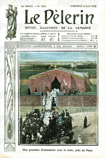 First Communion in a tent, near Paris