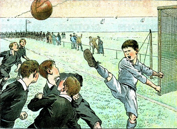 Children playing football