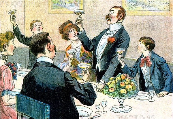 Family dinner in "Mon journal" of 30-9-1911
