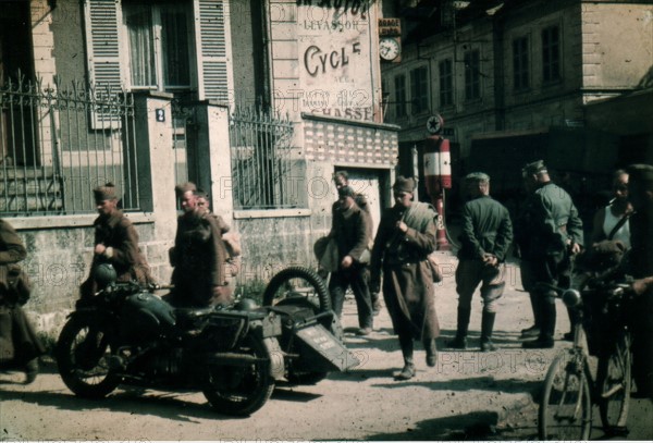 German soldiers in an occupied town