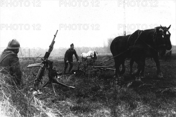 France, Behind the French front, fieldwork near the lines and defenses of the Maginot Line