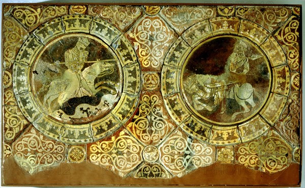 Carreaux de Chertsey, Richard 1er, Coeur de Lion (1157-1199) et Saladin (1171-1193)